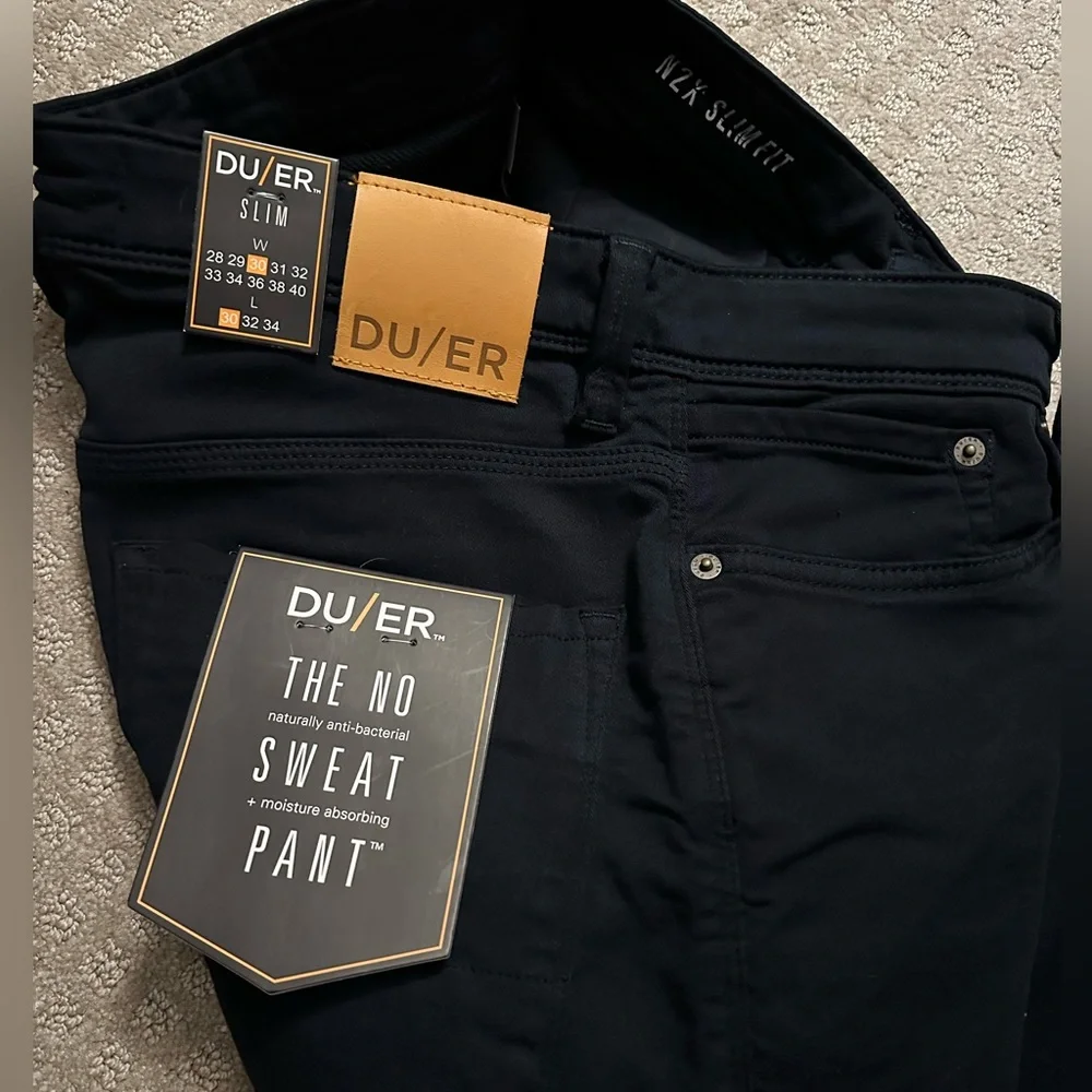 NEW Du/er Duer slim fit no sweat pants navy blue size 30x30